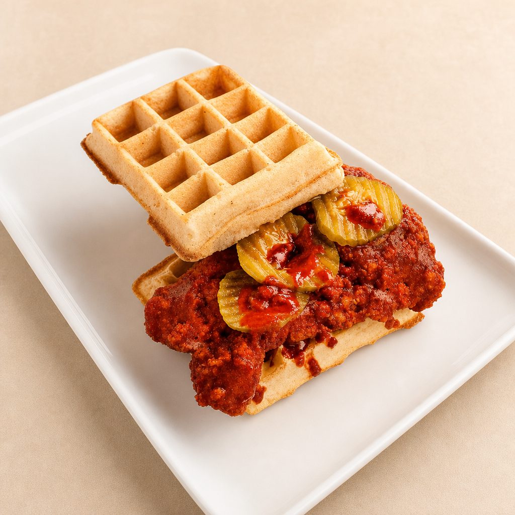 Waffle Chicken Sandwich.
