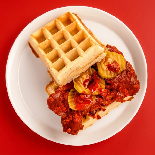 Waffle Chicken Sandwich.