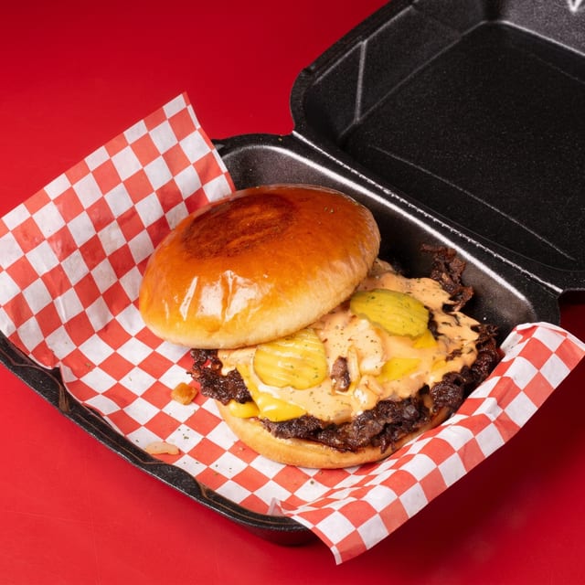 Quarter Pound (Single) Smack Burger.