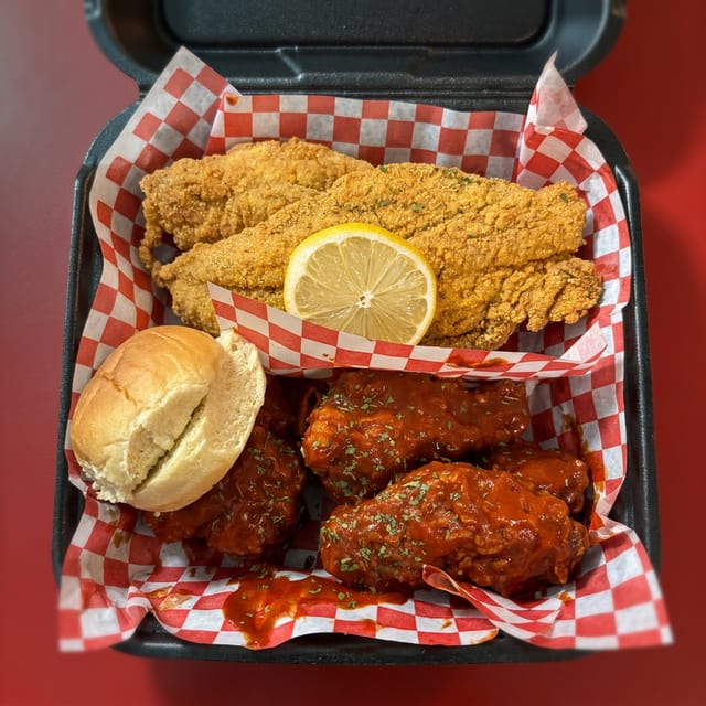 2 pc Catfish & 4 pc Wings.